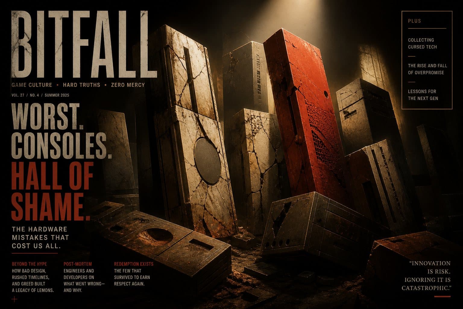 Original editorial artwork of failed-hardware geometry — no identifiable console photography