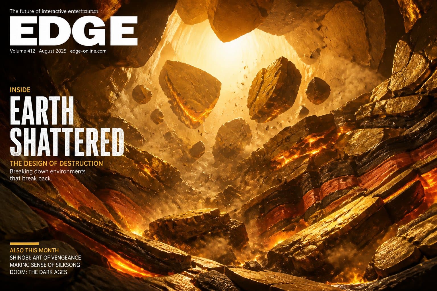 Original editorial artwork of subterranean gold geology — no characters or Nintendo logos